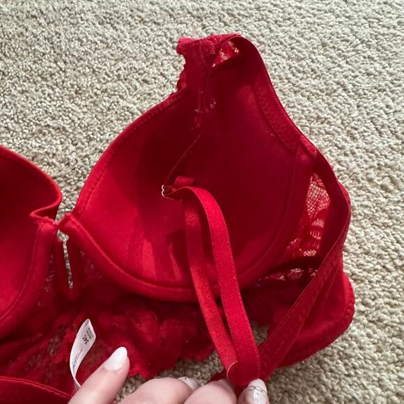 Marilyn Monroe Longline Padded Underwire Bra w/ Red Lace Women's Size 34C - Picture 5 of 7